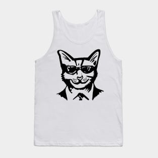 Cat as DB Cooper in sunglasses Tank Top